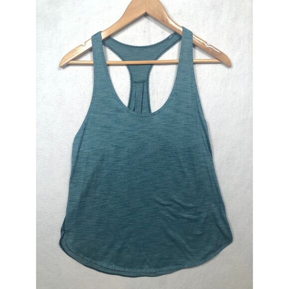 Lululemon 105 F Singlet Tank Top Heathered Desert Teal Green Women's Size 6 - Picture 3 of 7